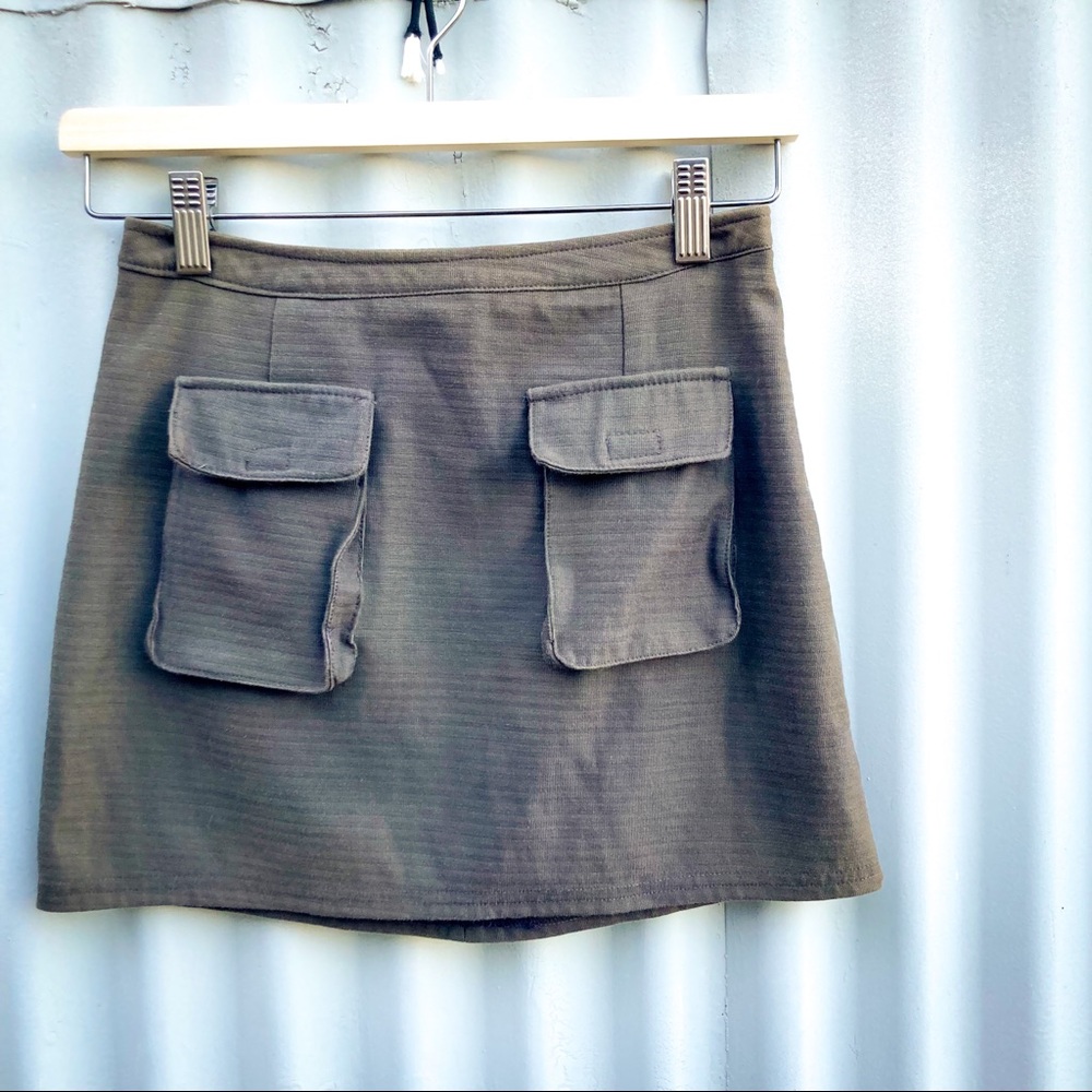 Y2k rubberized camo mini skirt